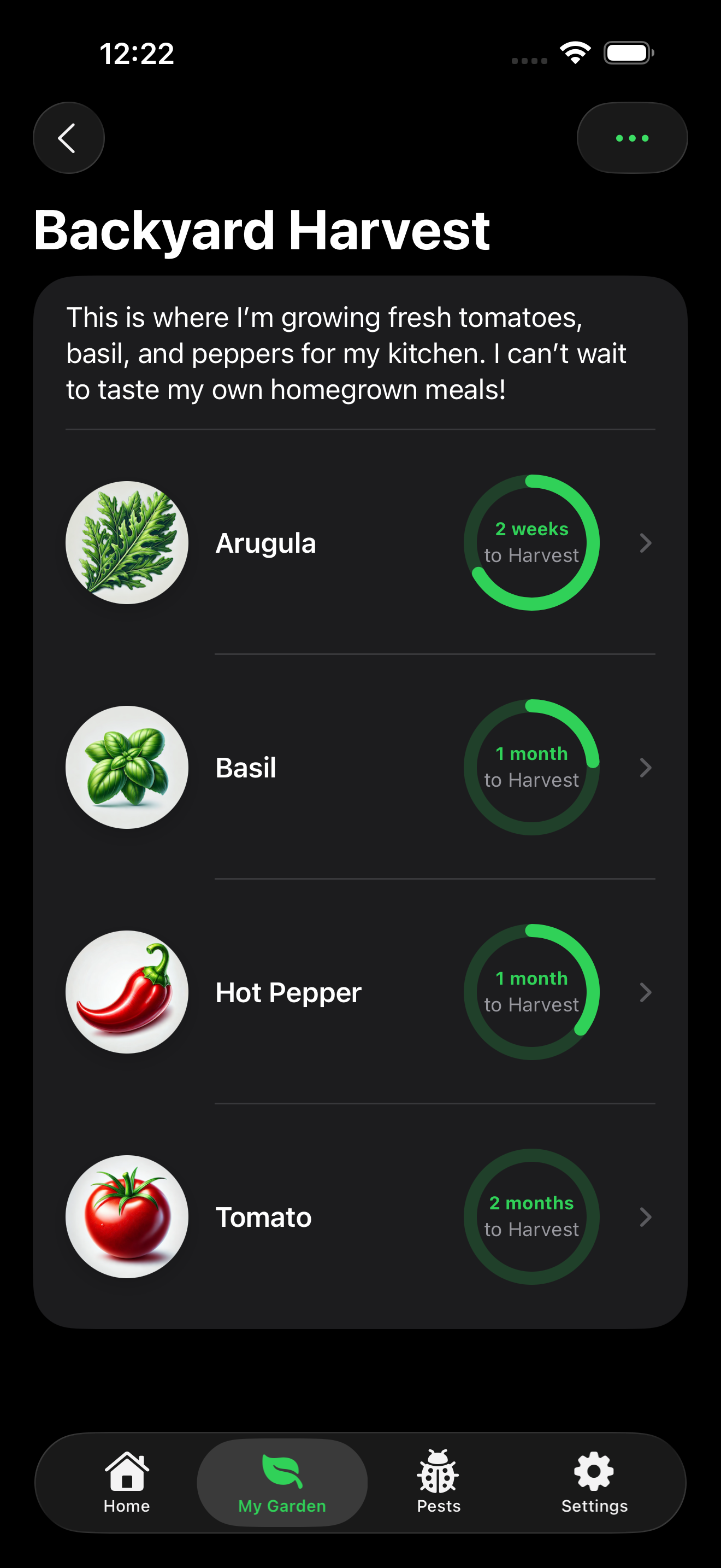 My Veggie Garden app screenshot