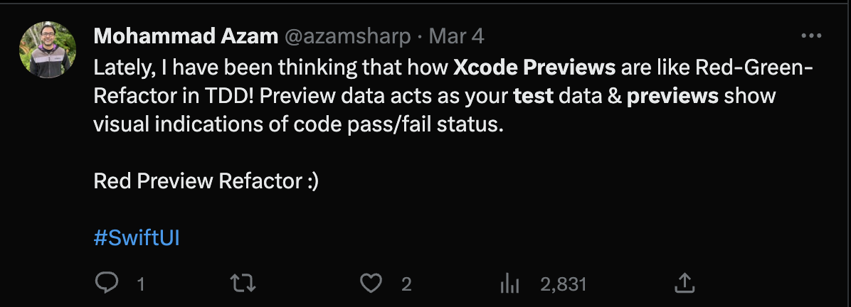 Xcode Previews as Tests